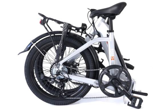 ALBA Fold X Standart 9.6 Ah Renkli LCD Gösterge Mekanik Disk Fren Katlanır Elektrikli Bisiklet Gümüş (E-Bike) - 1