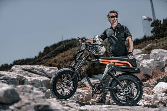 ALBA Motobike Off-Road 750W Mid Drive Motor Deri Koltuk/Elcik 48 V 12.8 Ah Renkli LCD Gösterge Hidrolik Disk Elektrikli Bisiklet Siyah (E-Bike) - 1
