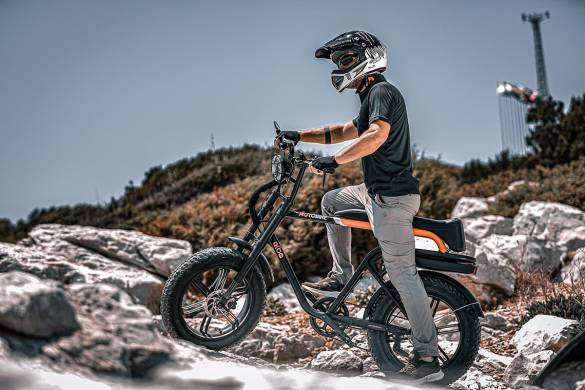 ALBA Motobike Off-Road 750W Mid Drive Motor Deri Koltuk/Elcik 48 V 12.8 Ah Renkli LCD Gösterge Hidrolik Disk Elektrikli Bisiklet Siyah (E-Bike) - 0